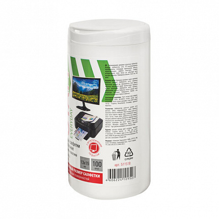 Салфетки для экранов всех типов и пластика универсальные STAFF "EVERYDAY", 13х15 см, туба 100 шт., влажные, 511518