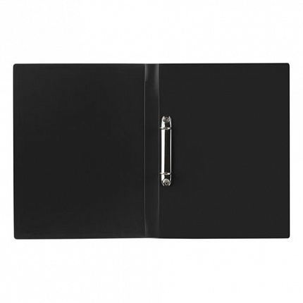 Папка на 2 кольцах STAFF, 21 мм, черная, до 170 листов, 0,5 мм, 225717