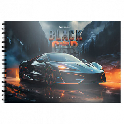 Альбом для рисования, пластиковая обложка, А4 40л., гребень, BRAUBERG, 210х297мм, АССОРТИ-1 (8 видов), 107682