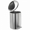Ведро мусорное с педалью 10 литров, УСИЛЕННОЕ, кольцо под мешок, хром, нержавеющая сталь, ТИТАН