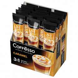 Кофе растворимый порционный COFFESSO "3 в 1 Caramel", пакетик 14 г, 102906