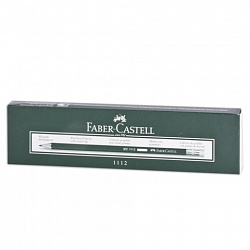 Карандаш чернографитный FABER-CASTELL, 1 шт., "1112", НВ, с ластиком, корпус черный, 111200