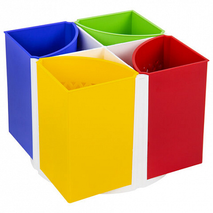 Подставка-органайзер STAFF Octet, 4-8 отделений (трансформер), вращающаяся, разноцветная, 238322