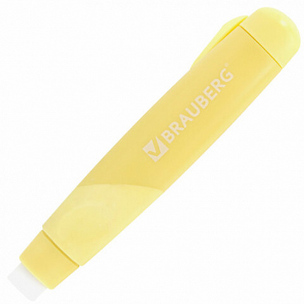 Ластик выдвижной BRAUBERG "REWIND", 112х21х24 мм, белый, пастельные цвета корпуса ассорти, 272686