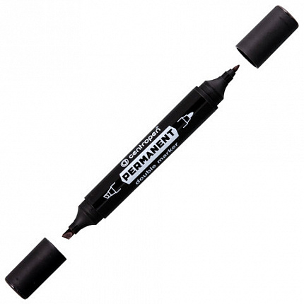 Маркер перманентный двусторонний CENTROPEN 1666, ЧЕРНЫЙ, круглый/скошенный, 1/1-4 мм, 616660112