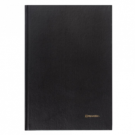 Книга учета 96 л., клетка, твердая, бумвинил, блок офсет, А4 (200х290 мм), BRAUBERG, черная, 130223