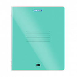 Тетрадь пластиковая обложка (прозрачная) А5, 48 листов, скоба, клетка, BRAUBERG "Smart Cover", АССОРТИ (микс в спайке), 405041