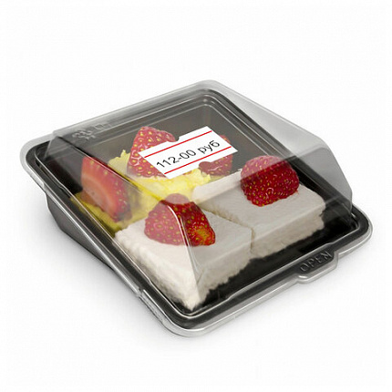 Этикет-лента 21х12 мм, прямоугольная, белая с красной полосой, КОМПЛЕКТ 10 рулонов по 1000 этикеток, 117546