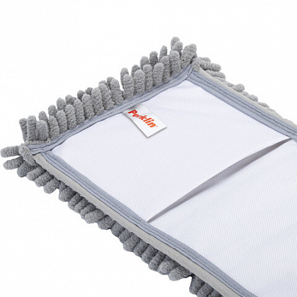 Швабра КОМПЛЕКТ черенок 75-130 см + флаундер 40 см + МОП микрофибра СИНЕЛЬ (ТИП К), PERKLIN (ПЕРКЛИН), 700981