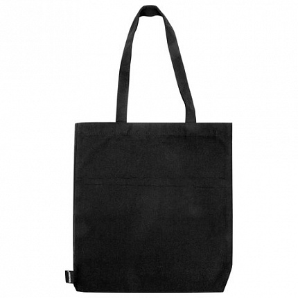 Сумка шоппер BRAUBERG, канвас, 40х35 см, черный, "Minimal", 274649