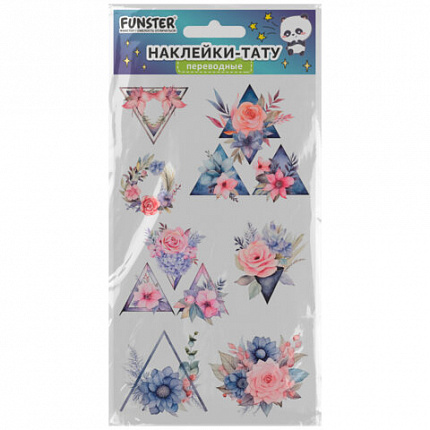 Наклейки-тату переводные "Разные", 20,5х10 см, ассорти 12 видов, FUNSTER (ФАНСТЕР), 666102
