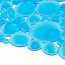 Коврик для ванны противоскользящий 88х40 см, "Пузыри", прозрачно-голубой, ПВХ, присоски, PRIMILA (ПРИМИЛА), 700365