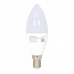 Лампа светодиодная SONNEN EXTRA, 10 (85) Вт, Е14, свеча, теплый белый, 30000 ч, LED C37-10W-2700-Е14, 457904