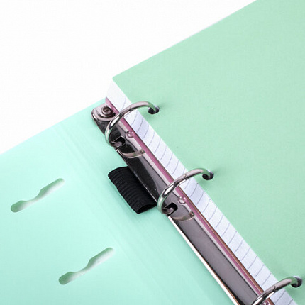 Тетрадь на кольцах А5 175х220мм, 120л, пластик, на липучке, с разделителями, BRAUBERG, Черный, 404638