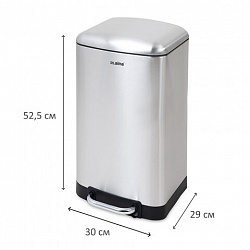 Ведро мусорное с педалью 20 л, крышка с доводчиком, стальное, БЕЗ ОТПЕЧАТКОВ, LAIMA ULTRA, 701570
