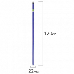 Черенок рукоятка 120 см, еврорезьба, дерево + пленка (ЭВКАЛИПТ), d=2,2 см, ассорти, ЛЮБАША, 700889