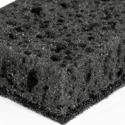 Губки для посуды 9,8х6,6х3 см, КОМПЛЕКТ 10 шт., SQUARE BLACK, КРУПНОПОРИСТЫЙ поролон с абразивным слоем, LAIMA, 608648