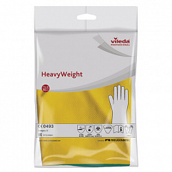 Перчатки МНОГОРАЗОВЫЕ латексные VILEDA, х/б напыление, СВЕРХПРОЧНЫЕ (неопрен), размер 7,5-8, M (средний), зелено-желтые, вес 120 г, 174305