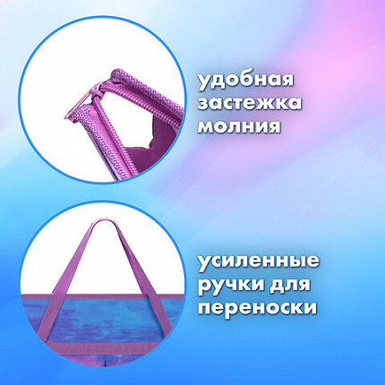 Папка для рисунков и чертежей с ручками BRAUBERG А3, пластик, молния сверху, "Paris", 270147