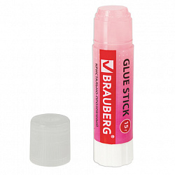 Клей-карандаш BRAUBERG "COLOR Crystal", 15 г, прозрачный, ассорти, 227969