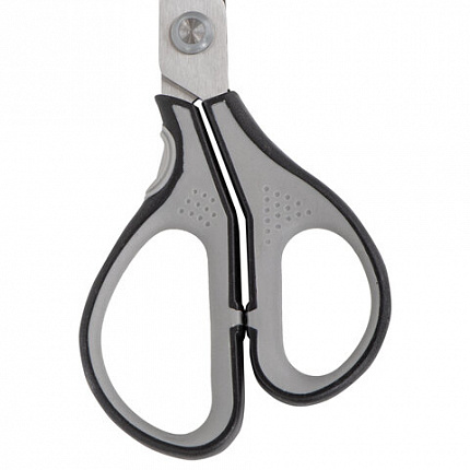 Ножницы BRAUBERG "EXTRA", 175 мм, серо-черные, 2-х сторонняя заточка, эргономичные ручки, 237295