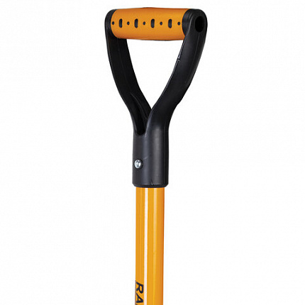 Лопата алюминиевая для снега 37х48 см, ОБЩАЯ ДЛИНА 120 см, черенок стекловолокно, V-ручка, RABBITEX (РАББИТЕКС) "FIBERGLASS", 700486