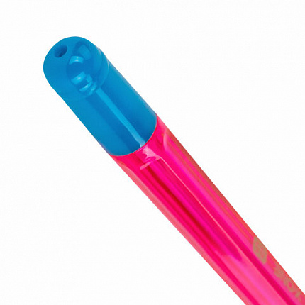 Ручка шариковая с грипом BRAUBERG "X-ONE NEON", СИНЯЯ, корпус ассорти, узел 0,5 мм, линия письма 0,35 мм, 143987