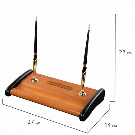 Набор настольный GALANT "Cayman" из дерева, 5 предметов, цвет "светлое дерево/чёрный", 238159