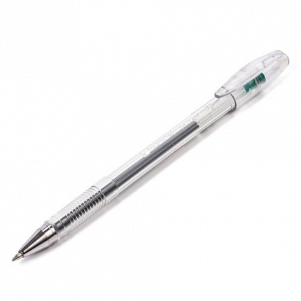 Ручка гелевая BRAUBERG "Jet", ЗЕЛЕНАЯ, корпус прозрачный, узел 0,5 мм, линия письма 0,35 мм, 141021