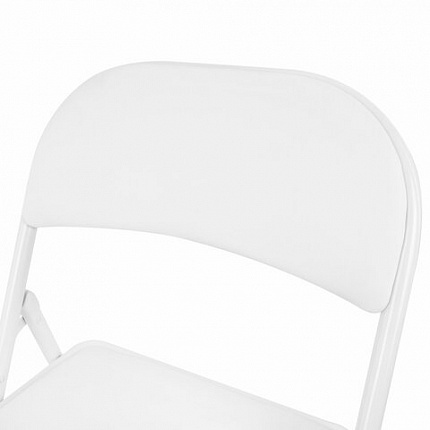 Стул складной BRABIX "Golf Plus CF-003 КОМФОРТ", белый каркас, кожзам белый, В КОРОБЕ, 533028