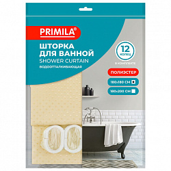 Шторка для ванной ПОЛИЭСТЕР, 180х180 см, кольца в комплекте, ЗОЛОТОЙ БРИЛЛИАНТ, PRIMILA (ПРИМИЛА), 700089