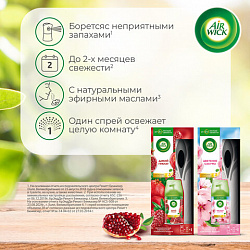 Освежитель воздуха автоматический 250 мл AIRWICK, диспенсер + сменный баллон, "Нежный шелк и лилия", 3222817