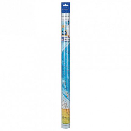 Карта мира физическая "Полушария" 101х69 см, 1:37М, интерактивная, европодвес, BRAUBERG, 112375