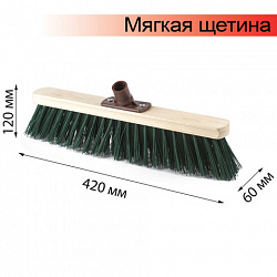 Щетка для уборки техническая, ширина 40см, мягк щетина 7 см, дерево, еврорезьба, LAIMA EXPERT, 605372