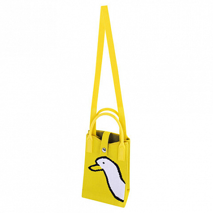 Сумочка-органайзер повседневная HEIKKI KNIT (ХЕЙКИ) кросс боди, вязаная, 17х12х5 см, "Yellow goose", 273791