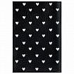 Обложка для паспорта натуральная кожа флоттер, принт "Сердечки", цвет черный, BRAUBERG, 238867