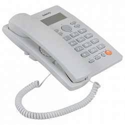 Телефон SANYO RA-S306W, спикерфон, память 50 номеров, тональный / импульсный режим, белый