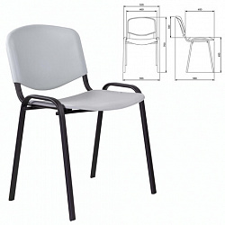 Стул STAFF "Iso Plast CF-009", черный каркас, пластик серый, 532570