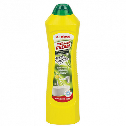 Чистящее средство универсальное крем 780 мл, LAIMA PROFESSIONAL "Лимон", 608662