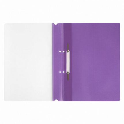 Скоросшиватель пластиковый с перфорацией STAFF, А4, 100/120 мкм, фиолетовый, 271720