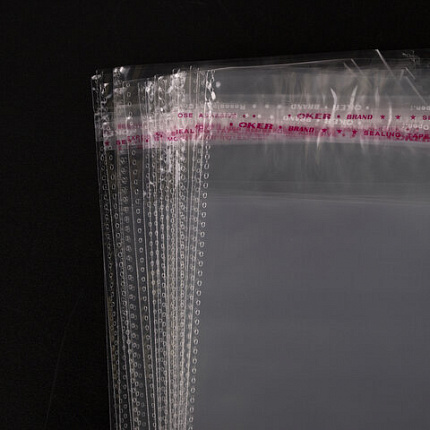 Пакет БОПП с клеевым клапаном, КОМПЛЕКТ 100 шт., 10х15+4 см, 25 мкм, с усиленным швом, 608598