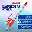 Ручка шариковая BRAUBERG "BP-GT", КРАСНАЯ, корпус прозрачный, евронаконечник 0,7 мм, линия письма 0,35 мм, 144007