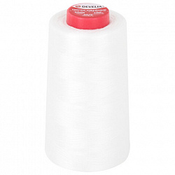 Нитки швейные 40/2 5000 ярд. (4572 м), Набор 4 белых, DEVELIA (Девелиа), 665427