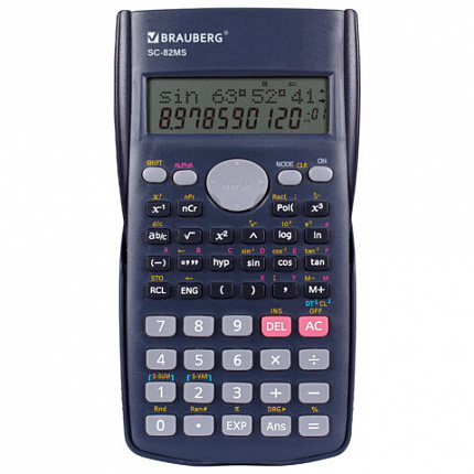 Калькулятор инженерный BRAUBERG SC-82MS (158х85 мм), 240 функций,10+2 разрядов, ТЕМНО-СИНИЙ, 271721