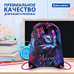 Мешок для обуви BRAUBERG PREMIUM, карман, подкладка, светоотражайка, 43х33 см, "Неоновый кот", 271621