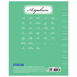 Тетрадь 12 л. BRAUBERG ЭКО "5-КА", узкая линия, обложка плотная мелованная бумага, ЗЕЛЕНАЯ, 104765