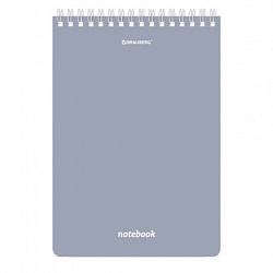 Блокнот А5 146х206 мм, 80 л., гребень, подложка, клетка, кросс-серия "МОРАНДИ", 4 цвета, BRAUBERG, 118553