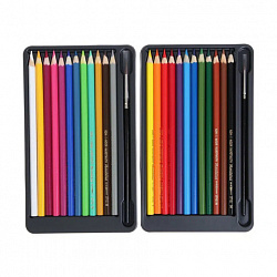 Карандаши цветные акварельные художественные KOH-I-NOOR "Mondeluz", 24 цвета, кисть, точилка, европодвес, 3711/24, 3711024003KZ