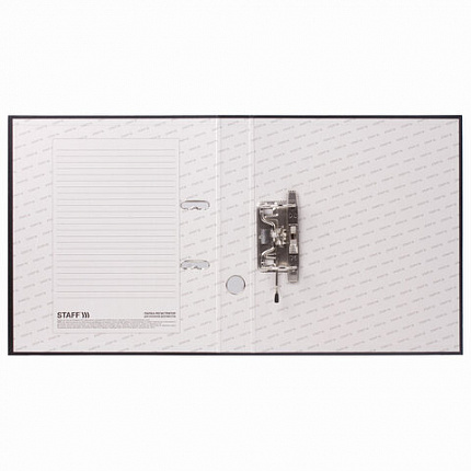 Папка-регистратор STAFF "Manager" с покрытием из ПВХ, 50 мм, без уголка, черная, 225186