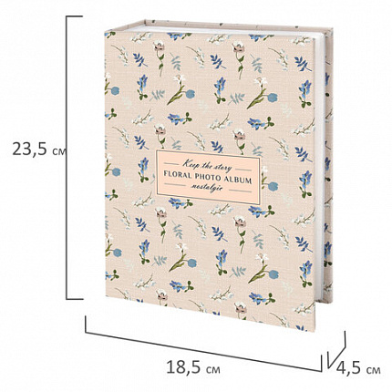 Фотоальбом BRAUBERG "Vintage flowers" на 200 фото 10х15 см, твердая обложка, 391428